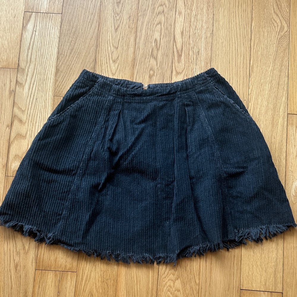Free People Navy Blue Corduroy Mini Skirt 0 XS
